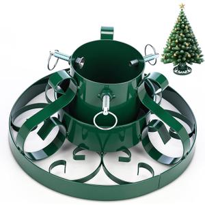 Snowman Christmas Tree Stand with Water Reservoir 8.5ft Christmas Tree Holder Real Xmas Artificial Trunks Stand Fits Up to 1.37"-3.34'' Diameter Pine Holder Base Iron for Rustic Decoration