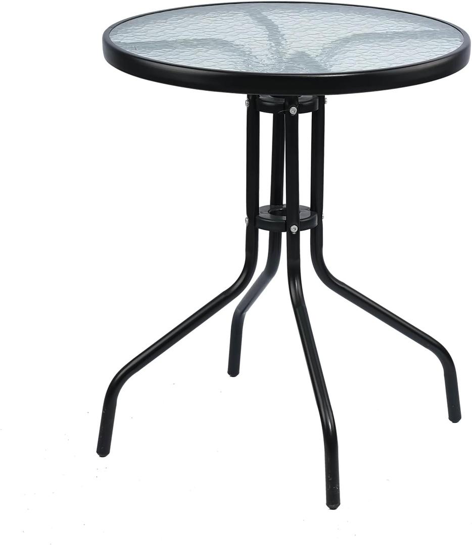 24'Bistro Side Table Round Patio Table Outdoor -Transform Your Garden Into A Dining Oasis Perfect for Backyard Gatherings Family BBQ Balcony Deck Poolside Patio Dining Table