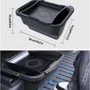for Tesla Rear Trash Can Model Y Juniper Accessories 2025 2026 Center Console Organizer with Anti-Slip Lid Cover Model Y Floor Storage Box Garbage Bin Silicone Backseat Storage Box Black