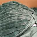 Smoofy Fluffy King Size Comforter Set 3 Pieces - Dark Green Fleece Fluffy Comforter Set, Luxury Fuzzy King Bedding Set, Soft King Bed Set All Season, Heavy Faux Fur Comforter with 2 Pillow Cases