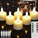 Rechargeable Candles with Remote, 12PCS Flickering LED Tea Lights Candles for Halloween Christmas Wedding Home Decor, Tea Lights Candles Battery Operated with Timer (USB Charging Cable Included)