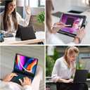 Typecase Touch Keyboard Case with Trackpad for iPad Air 11-inch (M3 2025 / M2 2024) 2024: 360°Rotatable - 11 Colors Backlight - Wireless Keyboard with Pencil Holder for iPad Air 5th & 4th Gen, Black