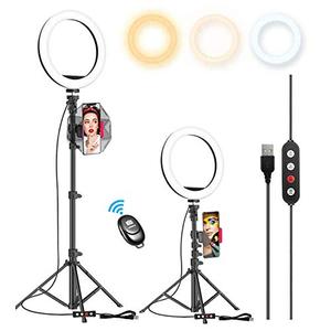 Kaiess 10.2" Selfie Ring Light with 65" Adjustable Tripod Stand & Phone Holder for Live Stream/Makeup, Upgraded Dimmable LED Ringlight for Tiktok/YouTube/Zoom Meeting/Photography