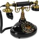 Audio Guest Book Wedding Phone,Audio Guestbook Phone Vintage Style Audio Message Voicemail for Graduation Retirement Party Birthdays Baby Shower Special Occasions (Black)
