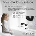 Ergonomic Back Support Office Chair Posture Correction Back Tailbone Pain Relief Seat Cushion Memory Foam Portable Floor seat Comfortable Lumbar Pillow Home Outdoor Gaming
