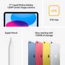 Apple iPad 11-inch: A16 chip, 11-inch Model, Liquid Retina Display, 128GB, Wi-Fi 6, 12MP Front/12MP Back Camera, Touch ID, All-Day Battery Life  Silver