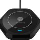 Smart Beverage Heating Plate Candle Wax Cup Warmer Electric Thermostat Coaster for Hot Coffee Milk Tea Water Cocoa Desk Home Office Use (R1 Black)