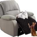 Genina Waterproof Recliner Chair Covers, Recliner Cover for Dog Pets Friendly, Washable Antislip Reclining Chair Cover Furniture Protector, Sofa Slipcover for Living Room(23inch/Black)