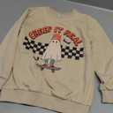 Women's Halloween Sweatshirt Funny Spooky Season Ghost Sweater Gift for Halloween Size 120