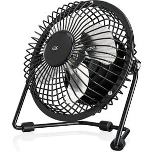 GPX Mini 4" USB Personal Fan, Compatible with Computers, Laptops, Portable Chargers, Black (AU25B)