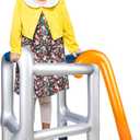 2 Pcs Inflatable Walker and Cane, 100th Day of School for Old Age Costume Prop, Blow Up Walker Cane Funny Gag Gifts for Halloween Christmas Costume