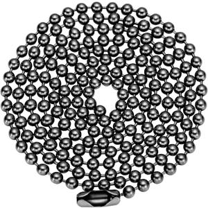 TI-EDC Pure Titanium Bead Ball Chain Necklace, Jewelry Chain Adjustable with Gift Package for Men and Women (2.4mm Bead-24in Length)