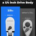 toolant Stubby 3/8" Drive Flex Head Ratchet, 90 Tooth Compact Flex Head Socket Ratchet Wrench, 4.7 Inch Length