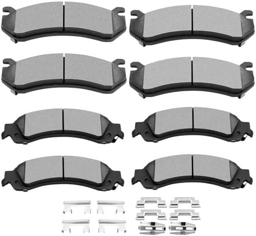 SCITOO Disc Brake Pads Sets Front Rear 8pcs Fit for Cadillac Escalade ESV EXT, for Chevy Avalanche Silverado Suburban 1500 Tahoe, 01-06 for GMC Sierra 1500, 00-06 for GMC Yukon/Yukon XL 1500 SCITOO Disc Brake Pads Sets Front Rear 8pcs Fit for Cadillac Escalade ESV EXT, for Chevy Avalanche Silverado Suburban 1500 Tahoe, 01-06 for GMC Sierra 1500, 00-06 for GMC Yukon/Yukon XL 1500