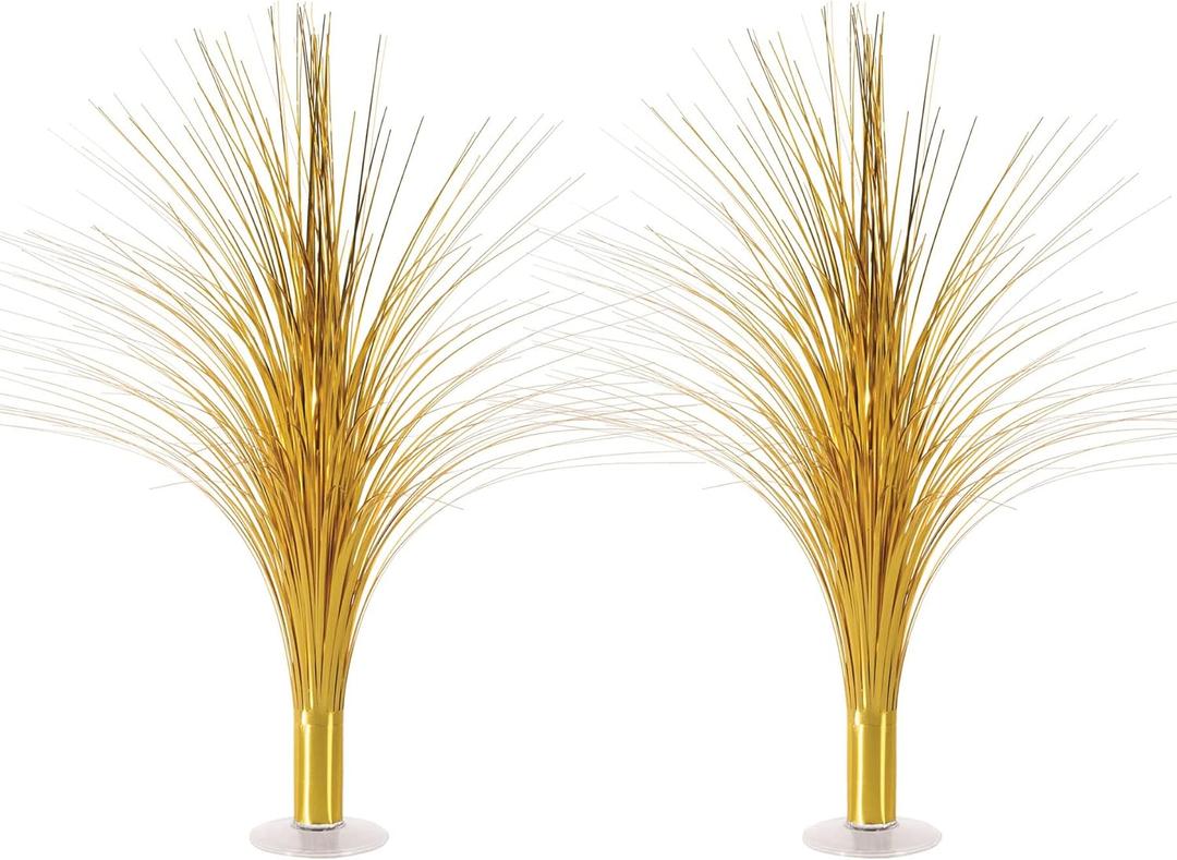 Beistle 2-Pack Metallic Spray Centerpiece, Shimmering Gold Decoration for New Years, Awards Night, & Birthday Parties, Table Decor for Events, 19"