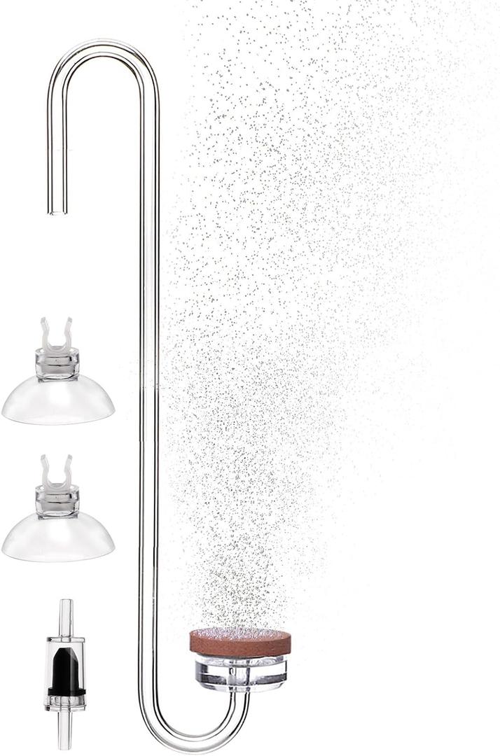 Acrylic CO2 Diffuser for Aquarium Planted Tank, Hooked version-20cm