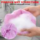 3 x African Net Sponge Authentic with Knots, 2 Pieces Exfoliating Body Scrubber for All Skin Types, Real African Exfoliating Bath Sponge Wash Cloths, Shower Accessories for Women Men (Blue & Green)