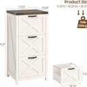 Tall Farmhouse File Cabinet with 3 Drawers for Home Office, White and Brown, File Cabinet with Legs