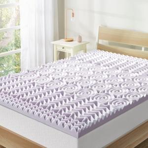 Mellow 2 Inch 5-Zone Memory Foam, Soothing Lavender Infusion, Twin Mattress Topper