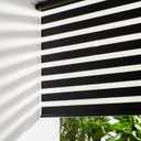 Persilux Cordless Zebra Blinds for Windows Free-Stop Roller Windows Shades (31" W X 72" H, Black) Dual Layer Light Control for Day and Night, Light Filtering Sheer Shades for Home, Easy to Install