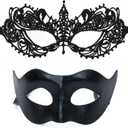 Couple Masquerade Lace Mask Set, Fit for Women and Men Venetian Halloween Masks