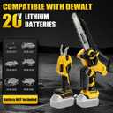 4-in-1 Cordless 8 Inch Pole Saw & Pruning Shears for Dewalt 20V, No Battery