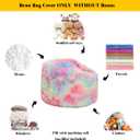 Storage Bean Bag Chairs Cover NO Filler Bean Bag Cover Living Room Furniture 31x20 Inch Soft Washable Plush Fiber Adult Bean Bag Bed Fuzzy Love Sack Beanbag Cover NO Filling Rainbow