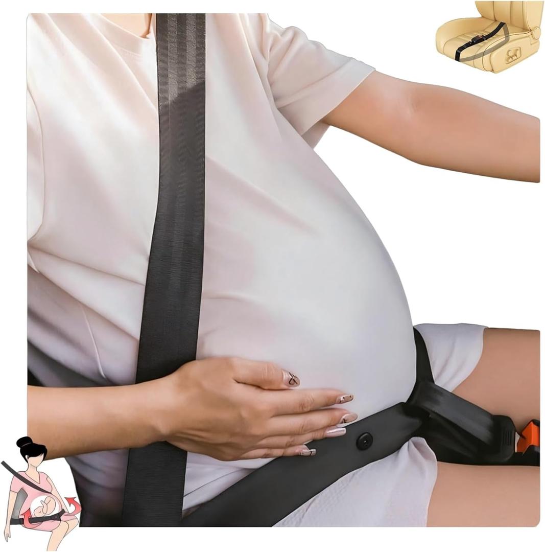Maternity Seat Belt Adjuster with Soft Shoulder Pads  Comfort Support Cover for Pregnant Women or Injured Passengers  Black Universal Fit for Cars