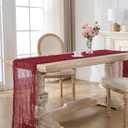 2 x 3 Pack Burgundy Red Cheesecloth Table Runners, 120 Inch 10Ft Wine Red Gauze Table Runner for Wedding Birthday Party Baby Shower Decorations