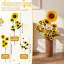 Riceshoot 4ft Large Artificial Sunflower with Woven Basket