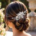 Catery Rhinestone Hair Comb Wedding Hair Pieces Bridal Hair Accessories for Brides (Silver)