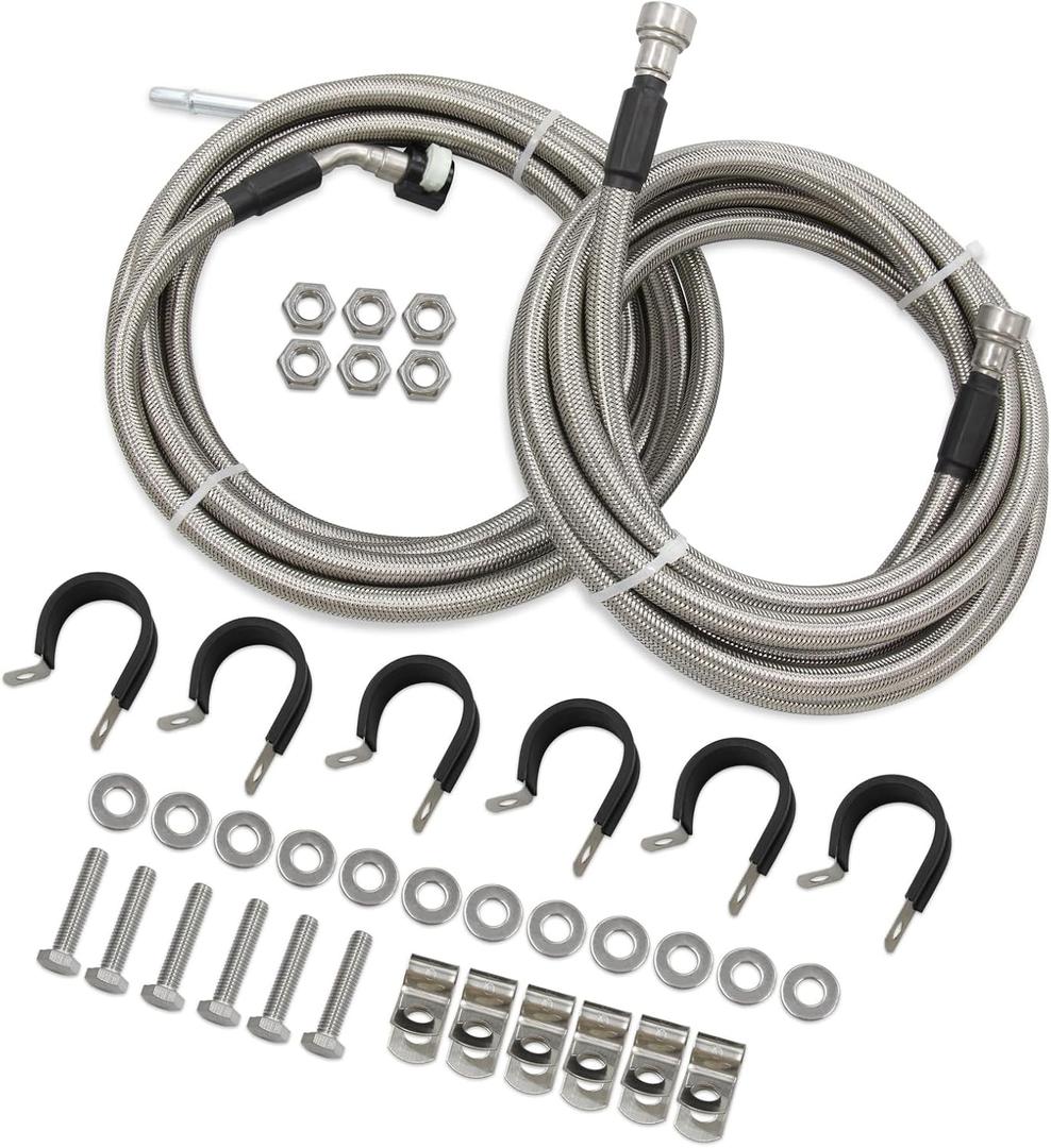 Stainless Steel Braided Hose Fuel Gas Line Kit Complete Repair Lines For 05-10 Chevy Cobalt HHR G5