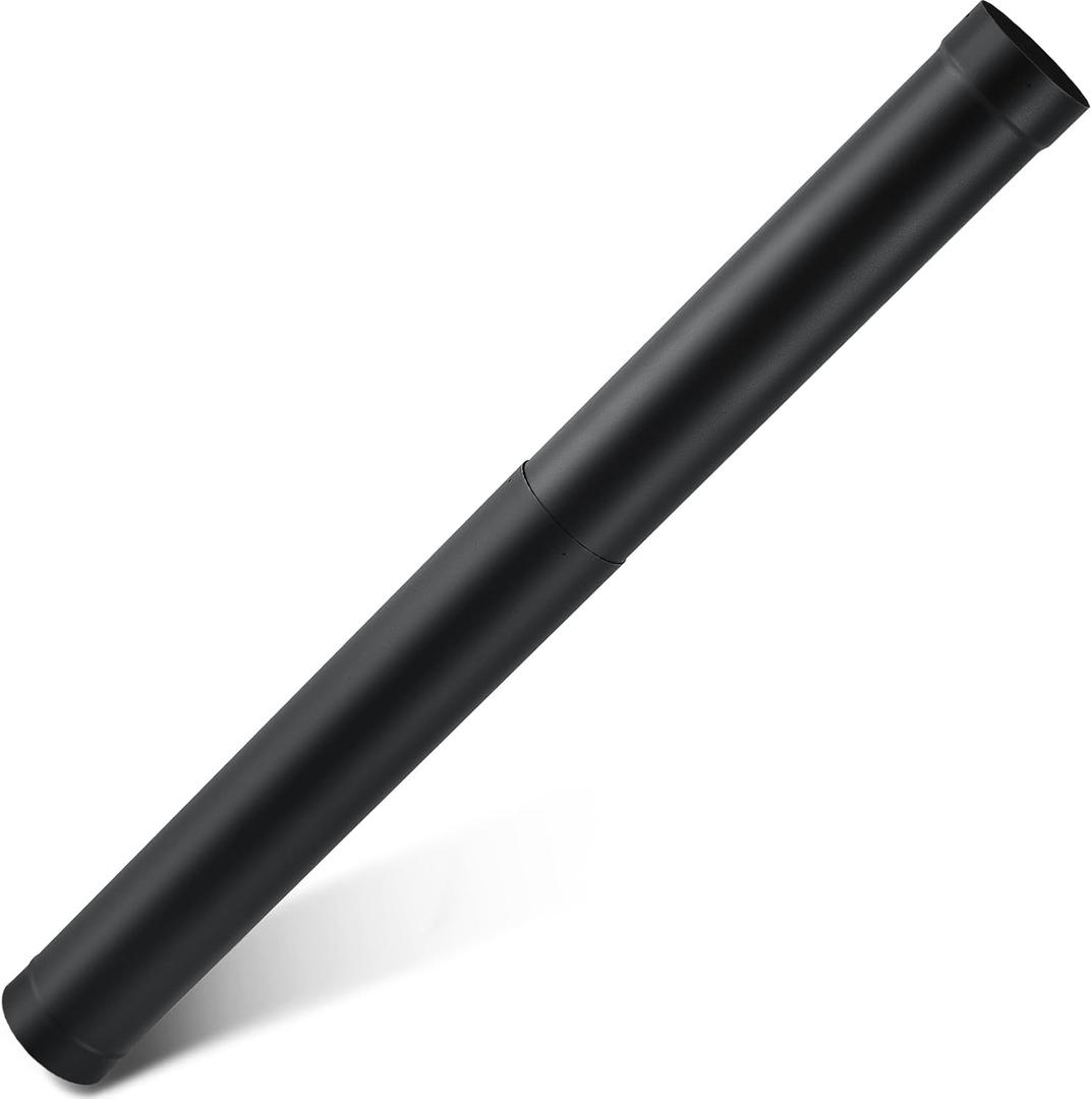 Yaocom 1 Pcs 6" Single Wall Stove Pipe 38" to 70" Telescoping Pipe Burning Chimney Wood Connector to Vent Smoke or Exhaust, Black