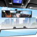 Broadway Car Rear View Mirror HD Anti Glare Universal 12 Inch large Field of View Panoramic Rearview Mirror with Wide Angle Blue Tint for Car SUV and Truck