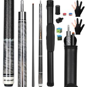 Carbon Fiber Pool Cue Stick 58" Professional Pool Sticks for Adults Full Carbon Technology Low Deflection Pool Cue Billiard Cues with 12.5mm Tip