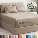 Extra Deep King Sheet Set - 6 Piece Breathable and Cooling Sheets - Hotel Luxury Bedding for Women, Men, Kids & Teens - Easy Secure Fit - Soft and Wrinkle Free - Extra Deep Pockets - Heathered Beige