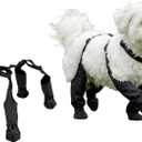 Waterproof, Anti-Slip Dog Boots for Small/Medium Dogs. Protects Paws on hot Pavement, Snow, and Outdoor Walks. Secure Harness Design. Ideal for All Seasons (S)