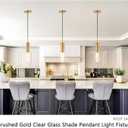 Jonsi Glass Cylinder Pendant Light, Brushed Gold Island Lights for Kitchen,1-Light Mini Pendant Light Fixtures with Clear Glass Shade, Modern Hanging Lights for Stairway, Hallway, Entryway