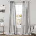 Grey Linen Blend Drapes 84 Inch Length 2 Panels Set Back Tab Rod Pocket Light Filtering Privacy Semi Sheer Textured Curtains Neutral Farmhouse Decor Curtains for Living Room Bedroom 40x84
