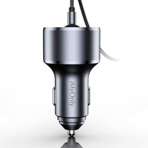 AUX Car Adapter FM Transmitter,iMyOnly QC/PD All-Metal Bluetooth V5.4 AUX Adapter for Car Music Player, Bluetooth Transmitter with Hands-Free Calling