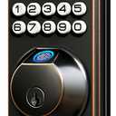 Veise Fingerprint Door Lock, Keyless Entry, Auto Lock, Electronic Keypad Deadbolt for Front Door, Biometric, Anti-Peeking Password, Easy Install, Oil Rubbed Bronze