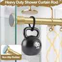 YNL Gold Shower Curtain Rod 32-80 Inch(2.7-6.6ft), Non Slip, Never Rust, No Drill Stainless Steel Spring Tension Shower Rod, Adjustable Tension Rod for Bathroom