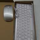 Portable Wireless Keyboard and Mouse Combo, Bluetooth 3.0/5.0/2.4G, Multi-Device pc,Laptop,Phone,Windows,iOS,Android Compatible, Rechargeable,78KEY,11.2inch Length (Sliver)