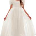 Women V-Neck Short Sleeve Lace Flower women Dresses A line Illusion Tulle Fall Wedding Party Long Dress, size 3XL