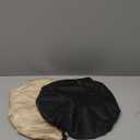 2 PCS Satin Bonnet Double Layer Sleep Hair Silk Bonnet for Sleeping Women Curly Natural Hair (Black&Gold)