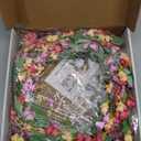 Artgar Front Door Wreath 24 Inch Spring/Summer Wreaths for Front Door, Front Door Wreaths for All Seasons for Indoor Outdoor Home Office Wall Window Wedding Farmhouse Decor (Red&Orange&Purple)