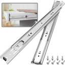 10 Pair Full Extension Ball Bearing Drawer Slides 8 10 12 14 16 18 20 22 24 Inch 100 LB Load Capacity Side Mount File Cabinet Rails Dresser Metal Runner Trash Can Kitchen (20 inch, Silver)