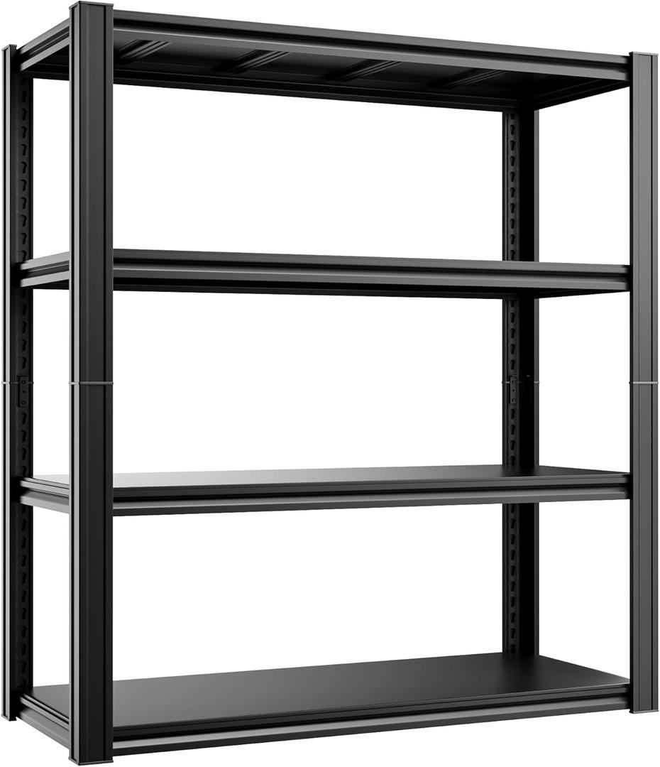 cynnda 4-Tier 40" W x 20" D x 60" H Garage Shelving Garage Storage Shelves 2200LBS Metal Industrial Shelf Adjustable Heavy Duty Shelving Storage Rack Shelving Unit (Black)