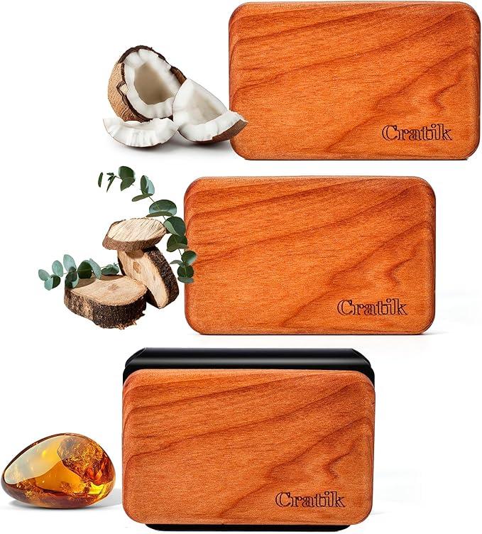 Car Air Freshener - Wood Air Freshener - Car Odor Eliminator for Visor Clip-Variety Scent Refill, Vehicle Scent Diffuser for Cabin, Truck & SUV - Pack of 3 (Teak-Amber-Cabana)