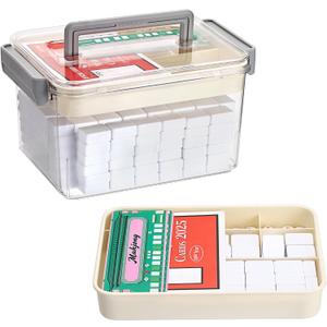 Mahjong Case Only, Empty Mahjong Tiles Storage Box with Removable Tray, Plastic Mahjong Tile Holder for 160-200 Tiles, Large Capacity Game Accessories Organizer for Home Party Gatherings